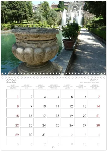 Miniatura 7 de The Hanging Gardens of Tivoli - The Villa d'Este (calendario mensual de pared 2024 11.7 x 16.5 pulgadas (abierto)), calendario de 14 meses CALVENDO