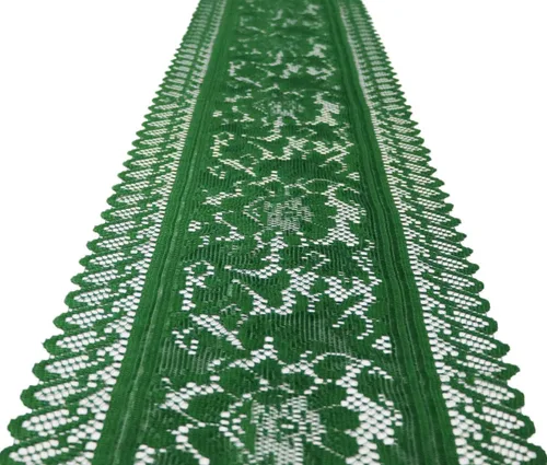 Miniatura 6 de Camino de mesa de tela de 13 x 60 pulgadas, bufanda de mesa verde con borlas para Navidad, vacaciones, decoración de boda