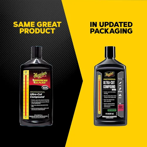 Miniatura 2 de Meguiar's Mirror Glaze M10508 - Compuesto ultracortado, fórmula de grado profesional con acción de corte rápida que elimina arañazos, remolinos