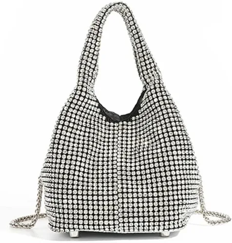 Tngan Bolso de hombro con diamantes de imitación y purpurina para mujer, bolso cruzado para fiesta de noche, baile de graduación, banquete