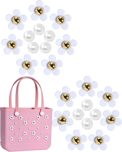 Miniatura 6 de Mon Caramel Resina Bolsa de Playa Accesorios Encantos,Resina Playa Totes Accesorios Insertos,Daisy Flower Bag Charms