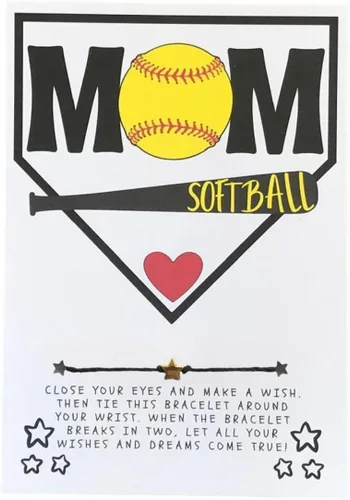 Miniatura 28 de Softball Wish Bracelet, Softball Gift, Team Gift, Softball Card, Graduation, Senior Year, Sports Team Party Favor Gift, Team Wish Gift