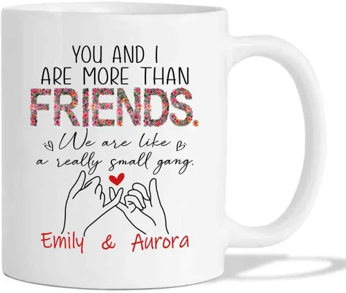 Miniatura 7 de Taza de café personalizada con diseño de flores con texto en inglés "If Friends Were Flowers I'd Pick You", taza de café de 11 onzas, 15 onzas