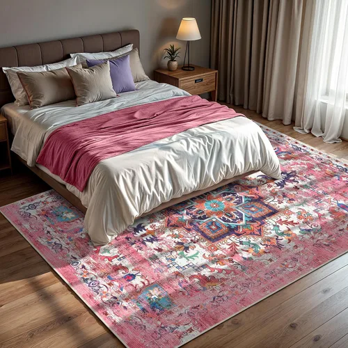Miniatura 366 de GLN Rugs Traditional Collection - Alfombra de felpilla lavable a máquina, tradicional lavable, antideslizante, alfombra de felpilla de pelo corto