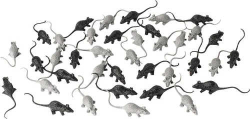 Miniatura 5 de Juguetes de ratón falsos de plástico, broma, ratón, día de los inocentes, suministros para fiesta de Halloween, color negro, 30