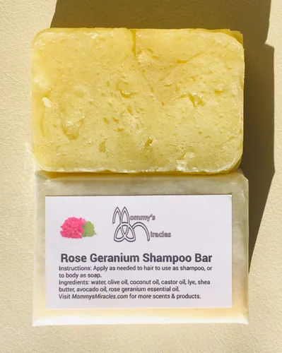 Miniatura 2 de Jabón en barra de champú para el cabello, aroma a geranio rosa