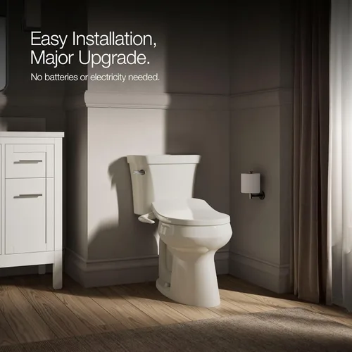 Miniatura 6 de Kohler PureWash M250 - Asiento de inodoro para bidé, redondo, manual, color crema, con tapa de cierre silencioso que evita golpes, fácil instalación