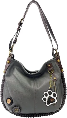 CHALA Bolso de mano con encanto, cruzado o hombro, convertible grande, color marrón