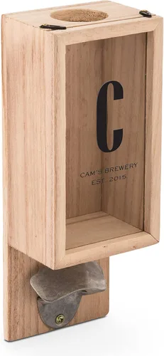 Miniatura 8 de Weddingstar Abrebotellas montado en la pared de madera personalizado y soporte para tapa de botella - Brewery Co