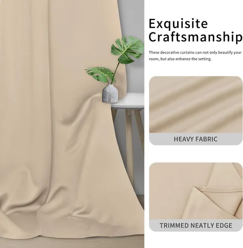 Miniatura 5 de Easy-Going - Cortinas opacas para dormitorio, aislamiento térmico sólido con ojales, cortinas de ventana para reducción de ruido, cortinas