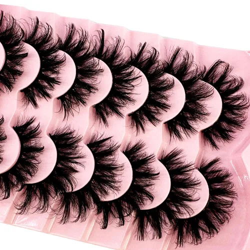 Miniatura 6 de 7 pares de pestañas de ojo de gato 3D pestañas postizas naturales 5D esponjosas suaves cruzadas pestañas manga pestañas Wispy Natural pestañas
