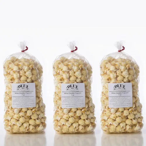 Miniatura 7 de Del's - Paquete variado de palomitas de maíz (paquete de tres) - Set de regalo de palomitas gourmet (queso/tetera/caramelo)