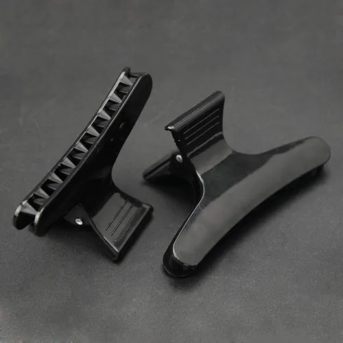 Miniatura 4 de 24 pinzas grandes de mariposa para el cabello, clip de plástico blanco y negro, bandeja de peluquería, horquilla de posicionamiento para el cabello