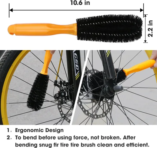 Miniatura 3 de Juego de herramientas de limpieza de bicicletas de 7 piezas, kit de cepillo limpio para bicicleta, adecuado para montaña, carretera, ciudad