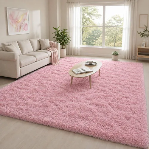 Miniatura 32 de Alfombra mullida de 5 x 8 pies, apta para mascotas, de fácil cuidado, ultra suave, con respaldo antideslizante, moderna alfombra de felpa mullida