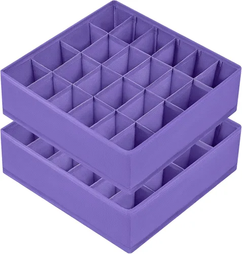 Miniatura 11 de Joyoldelf Organizador de cajones para calcetines, organizador de ropa interior, organizador de 16 celdas de tela, cajas de almacenamiento para Gris