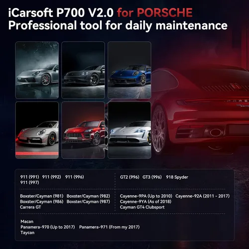 Miniatura 7 de iCarsoft - P700 V2.0 - Escáner de diagnóstico automático para Porsche con diagnóstico del motor/transmisión/ABS/Airbag, lector de código OBD2