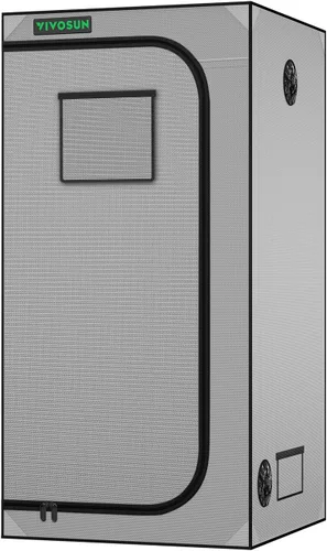 Miniatura 9 de VIVOSUN - Tienda de cultivo S326 de mylar superreflectante, ventana de observación, base con bandeja, 36 in x 20 in x 63 in para cultivo hidropónico