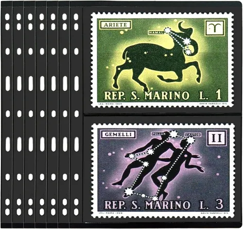 Miniatura 9 de MUQING Páginas de sellos de 1 fila para álbum de sellos, 30 hojas para coleccionar sellos, libro de carpetas