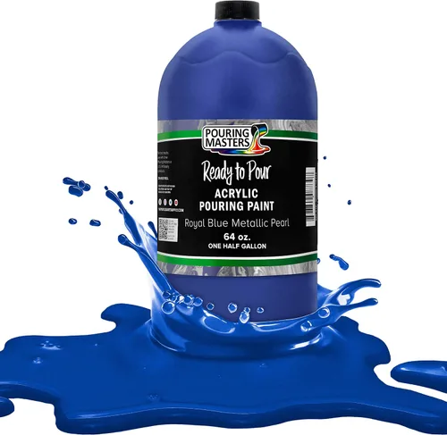 Miniatura 16 de Pouring Masters Royal Blue Metallic Pearl - Pintura acrílica para verter lista para verter – Pintura acrílica líquida premezclada de 32 onzas