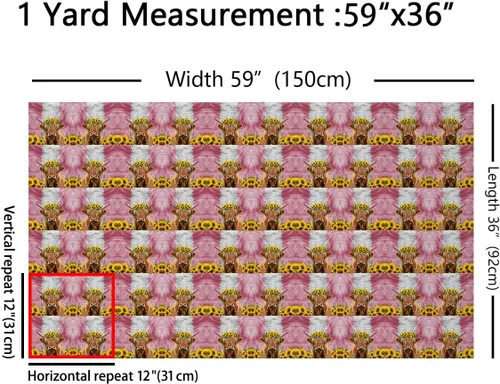 Miniatura 2 de The Yard - Tela estampada de piel de vaca para niños, linda vaca de las tierras altas, impermeable, tela para exteriores, tela de tapicería