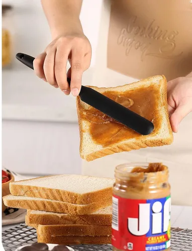 Miniatura 5 de Juego de 6 espátulas de silicona, espátula de goma resistente al calor para uso en cocina, no tóxica, grado alimenticio, mango fuerte mejorado