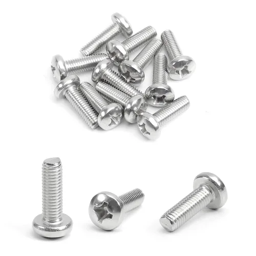 Miniatura 17 de MroMax 5 tornillos de máquina Phillips de cabeza plana M8 x 0.984 in, acero inoxidable 304 18-8, rosca completa, tornillos de cabeza cruzada gris