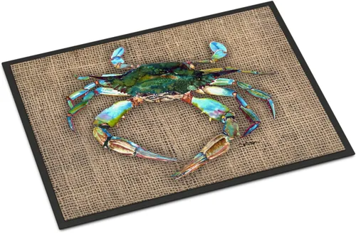 Caroline's Treasures 8731MAT - Tapete de cangrejo de 18 x 27 pulgadas, tapete para puerta delantera, para interiores y exteriores, para entrada,