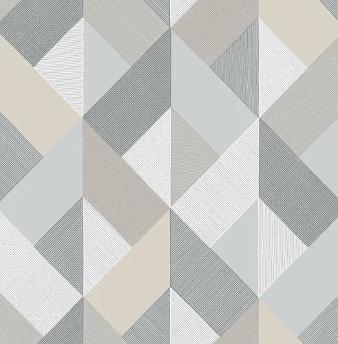 Miniatura 10 de NextWall Stacy Garcia Home Marquetry Papel tapiz geométrico para despegar y pegar (Greystone)