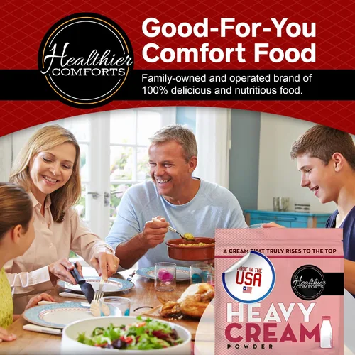 Miniatura 8 de Healthier Comforts Polvo de Crema Espesa (72% Grasa Láctea) Kosher, Sin Gluten, Sin OGM, Apto para Keto, Libre de Antibióticos y Hormonas