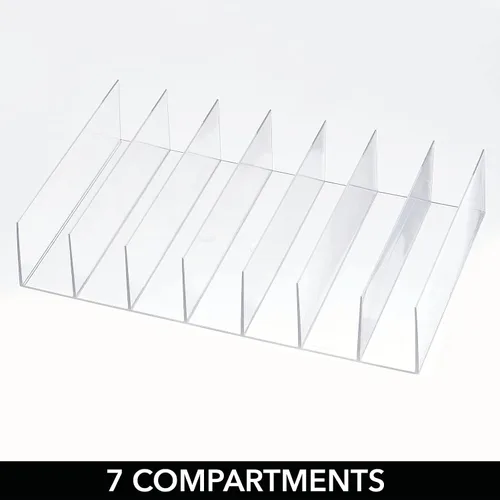 Miniatura 4 de mDesign Organizador de embrague dividido de plástico para armarios, dormitorios, aparadores, solución de almacenamiento de estantes de armario