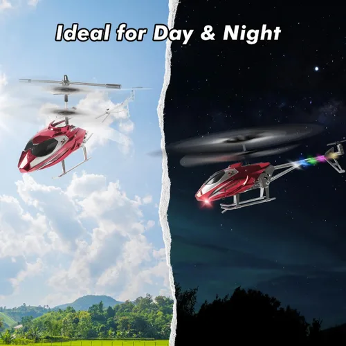 Miniatura 3 de VATOS Helicóptero RC para niños, helicóptero de control remoto de 2.4G con luz LED para niños de 12 años en adelante, altura fija, despegue con una