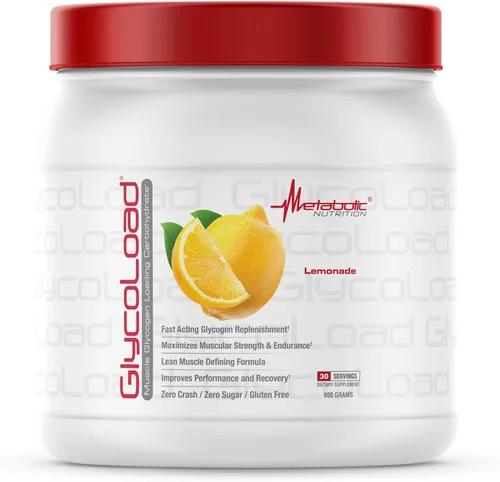 Metabolic Nutrition, Glycoload, 100% micronizado cíclico racimo dextrina carbohidrato en polvo, glucógeno muscular carga de carbohidratos, Limonada