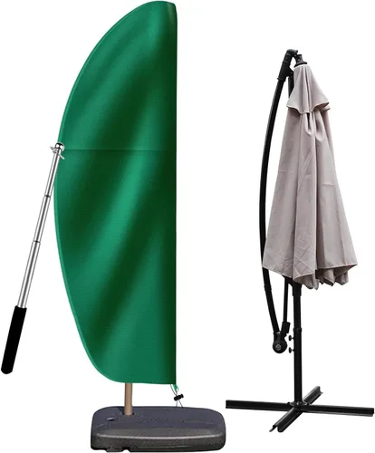 Miniatura 11 de Funda para sombrilla de patio para exteriores, tela Oxford 420D resistente con poste y cremallera, fácil de instalar, impermeable, resistente a