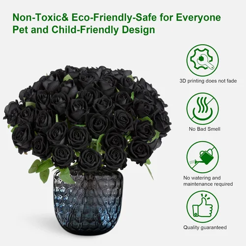 Miniatura 7 de Flores artificiales, rosas táctiles, ramo de rosas falsas, tallo de flores para centros de mesa de boda, corona de bricolaje, decoración del hogar