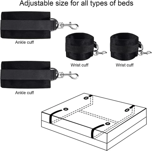 Miniatura 3 de Sujeción de cama para cama de tamaño individual, lazos sexuales para adultos para tobillos y muñecas, juego sexual para correas de cama