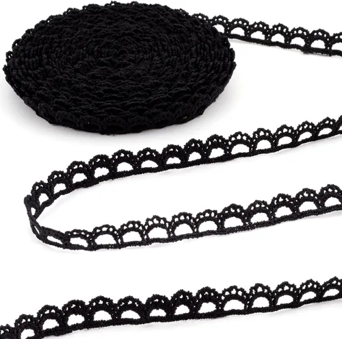 Ribete de encaje de 4 yardas, cintas de encaje de ganchillo vintage, cordones bordados con borde festoneado para manualidades, ramo, costura, boda,