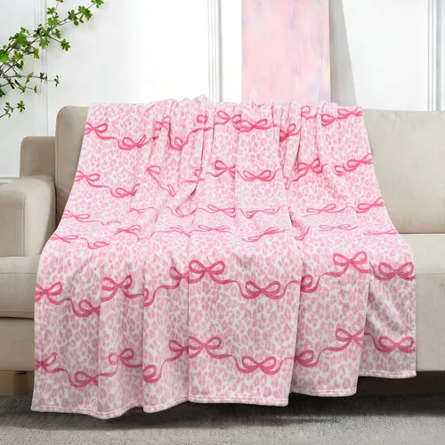 Miniatura 16 de Manta de cereza para niños, 50 x 60 pulgadas, suave y acogedora manta azul a cuadros para niñas y niños pequeños, ideal para decoración del hogar