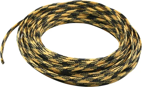 Miniatura 16 de Bettomshin Manga de gestión de cables negra y amarilla, 0.63 pulgadas de ancho, protector de cable PET ignífugo de 16.4 pies (16.4 ft)