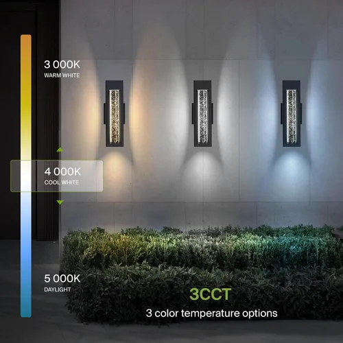 Miniatura 4 de ASD Lámpara LED de pared de vidrio de burbujas de 14 pulgadas 12 W, 300 lúmenes, 3000 K, 5000 K, 120 V, 3CCT, impermeable, regulable