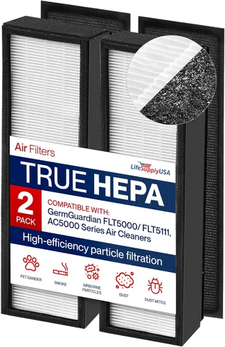 Miniatura 9 de FLT5000/FLT5111 Filtro C de repuesto compatible con purificadores de aire de la serie GermGuardian AC5000 HEPA + prefiltro de carbono LifeSupplyUSA