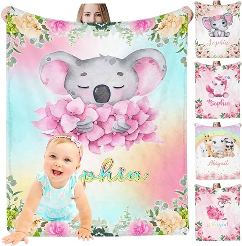 Miniatura 15 de InterestPrint Manta de bebé personalizada con nombre, lindo muñeco de nieve negro, manta personalizada con nombre para niños, niñas, niños, manta