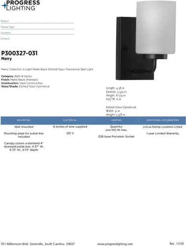 Miniatura 10 de Progress Lighting P300327-031 Merry Bath & Vanity, negro