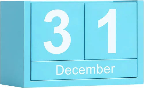 Miniatura 10 de Calendario de Bloques de Madera para Escritorio, Calendario Perpetuo de Escritorio de Tamaño Pequeño, Lindo Juego de Bloques de Fecha para Rosa