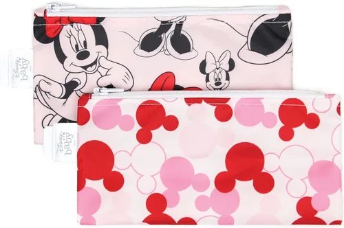 Bumkins Disney Bolsas Reutilizables para Aperitivos, para el Almuerzo Escolar de Niños y para Porción de Adultos, Tela Lavable, Bolsa de Tela A4