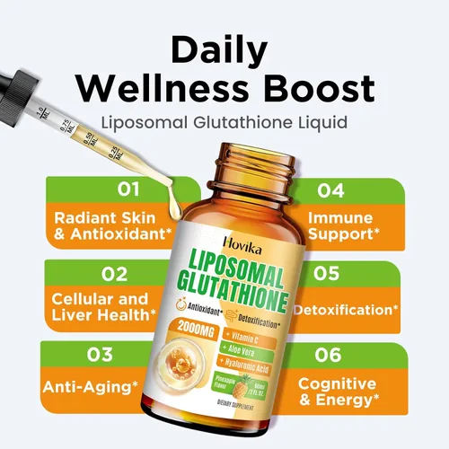 Miniatura 4 de Suplemento de glutatión liposomal de 2000 mg, gotas de glutatión líquido con vitamina C, antioxidantes maestros para el sistema inmunológico