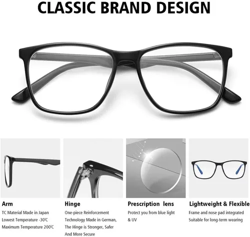 Miniatura 2 de Paquete de 2 lentes con bloqueo de luz azul para hombres y mujeres para lectura de computadora, juegos, teléfonos de televisión, anteojos