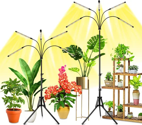 Miniatura 8 de Wolezek Luces de cultivo para plantas de interior, 100 luces LED de espectro completo para plantas de interior con soporte ajustable, lámpara