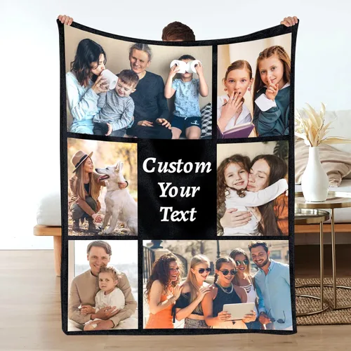 Miniatura 20 de Manta personalizada con texto fotográfico, manta personalizada con imágenes para adultos, manta personalizada con mis propias fotos, manta 1 foto-1