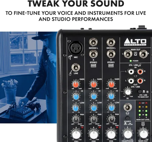 Miniatura 7 de ALTO TrueMix 500 Mezclador de Audio con Entrada XLR para Micrófono e Interfaz de Audio USB para Podcasting, Actuación en Vivo, Transmisión